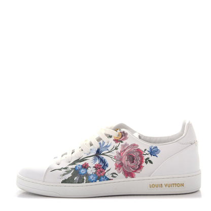 Louis Vuitton Calfskin Floral Frontrow Sneakers 39 White 1 of 11