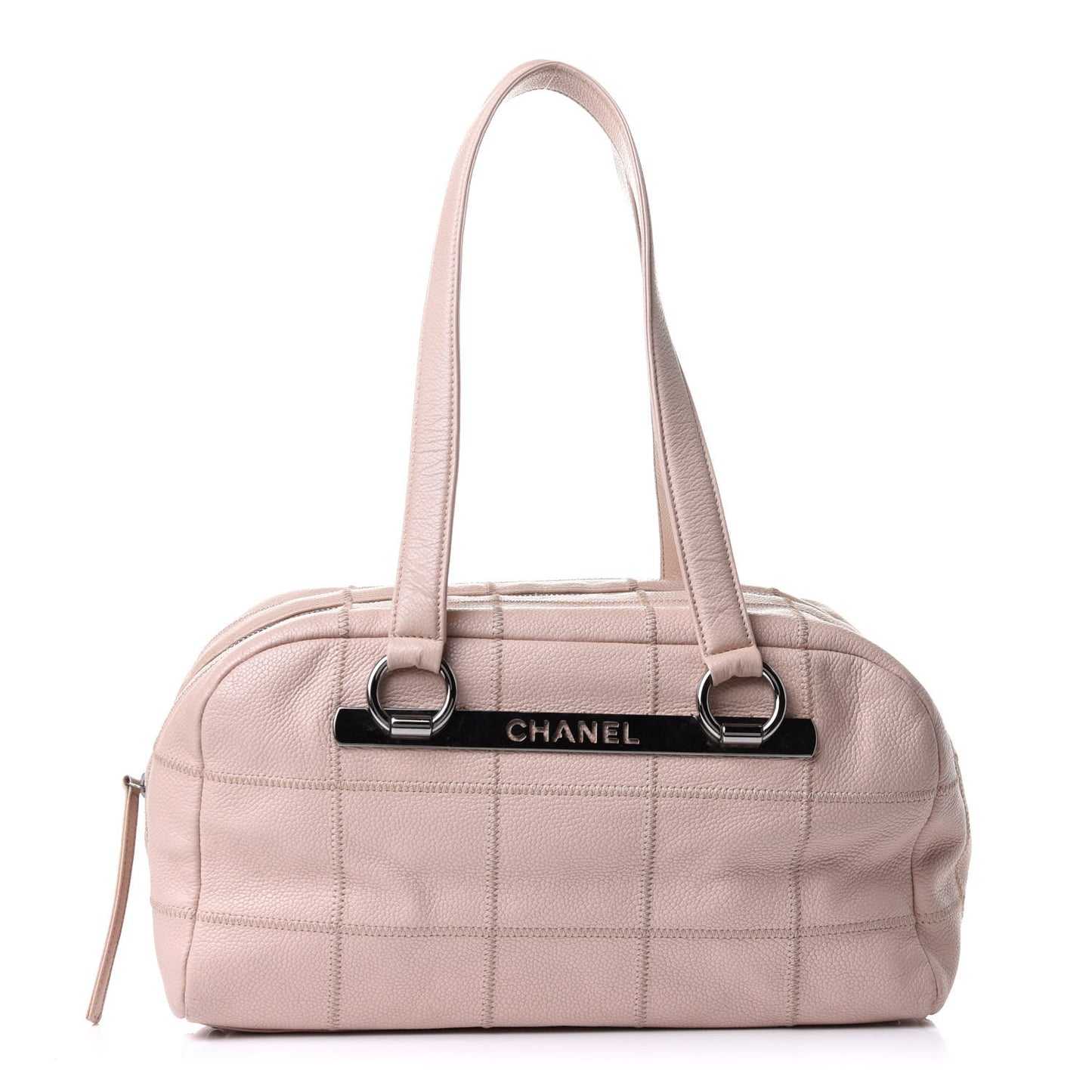 Caviar Square Stitched Bowler Pink