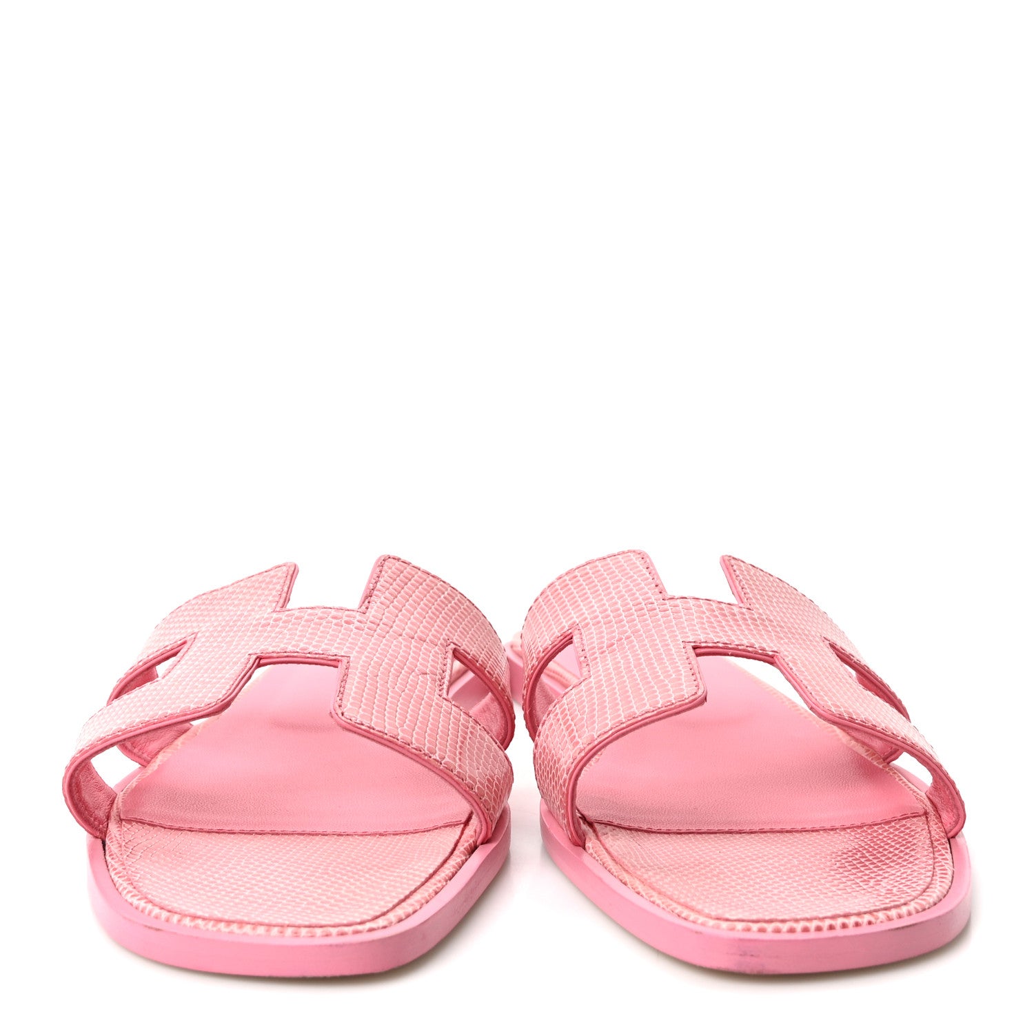 Hermes Lizard Oran Sandals 38 Pavot 3 of 10