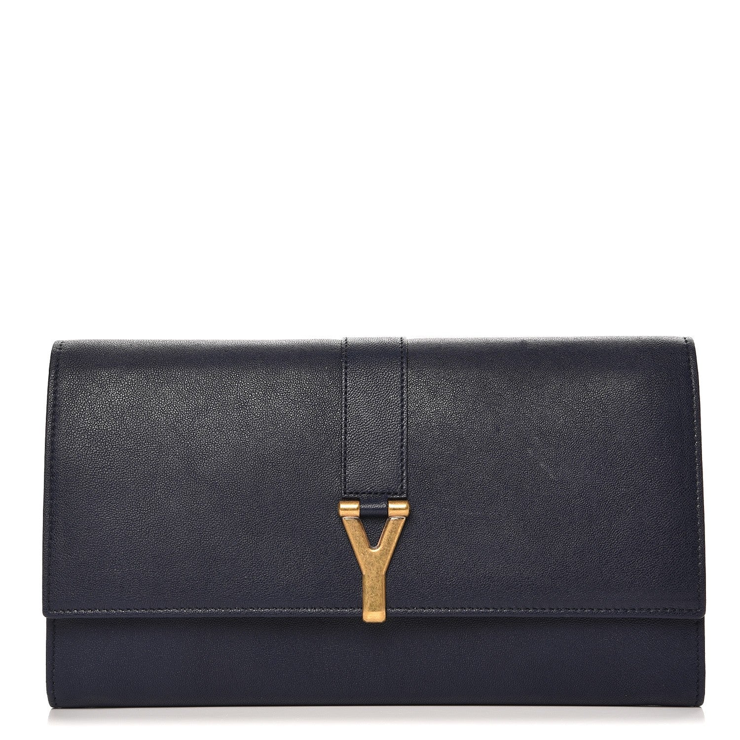 Saint Laurent Calfskin Classic Y Document Case Clutch Navy Blue 1 of 9