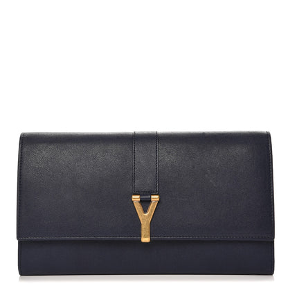Saint Laurent Calfskin Classic Y Document Case Clutch Navy Blue 1 of 9