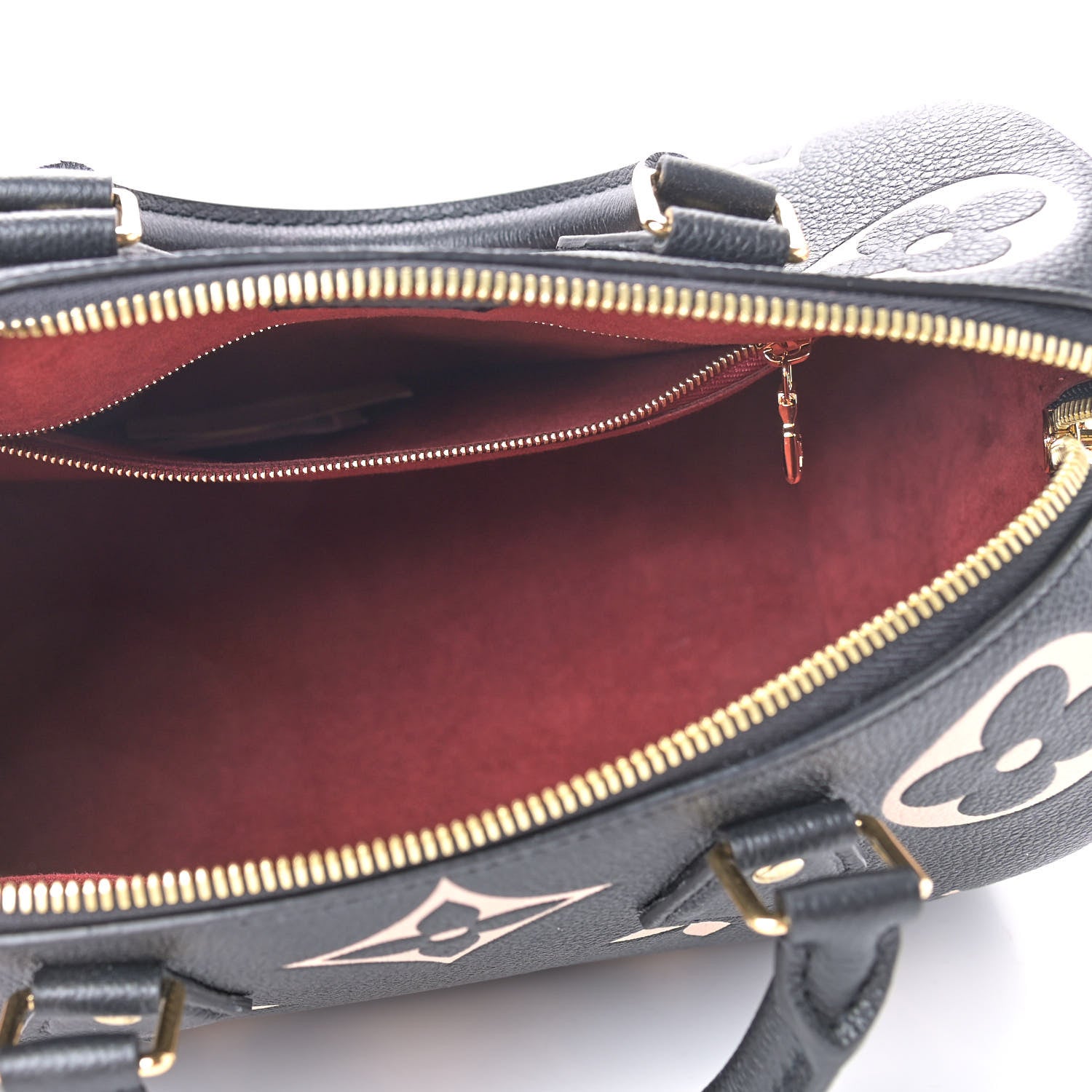 Louis Vuitton Empreinte Monogram Giant Speedy Bandouliere 25 Black Beige 5 of 8