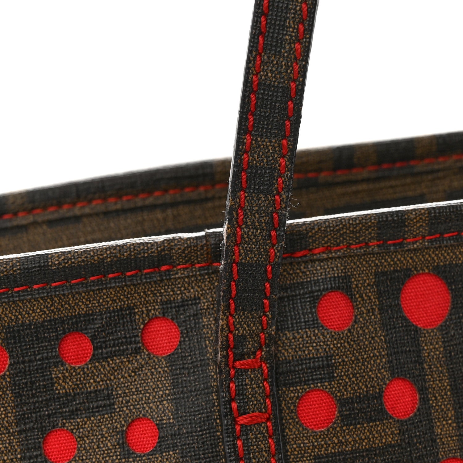 Fendi Zucca Spalmati Perforated Medium Roll Tote Tobacco Red 13 of 18