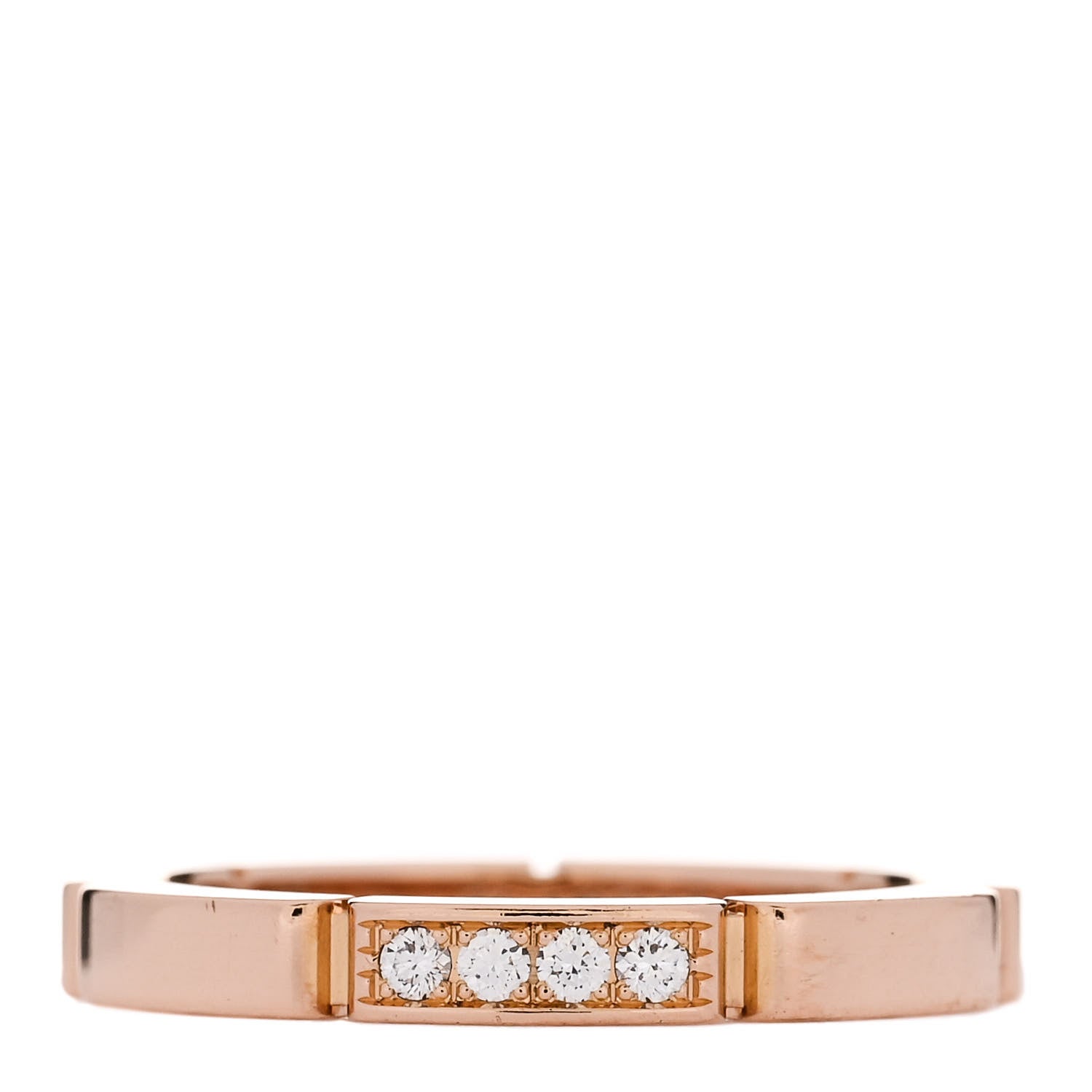 Cartier 18K Pink Gold Diamond Maillon Panthere Wedding Band Ring 51 5.75 1 of 4