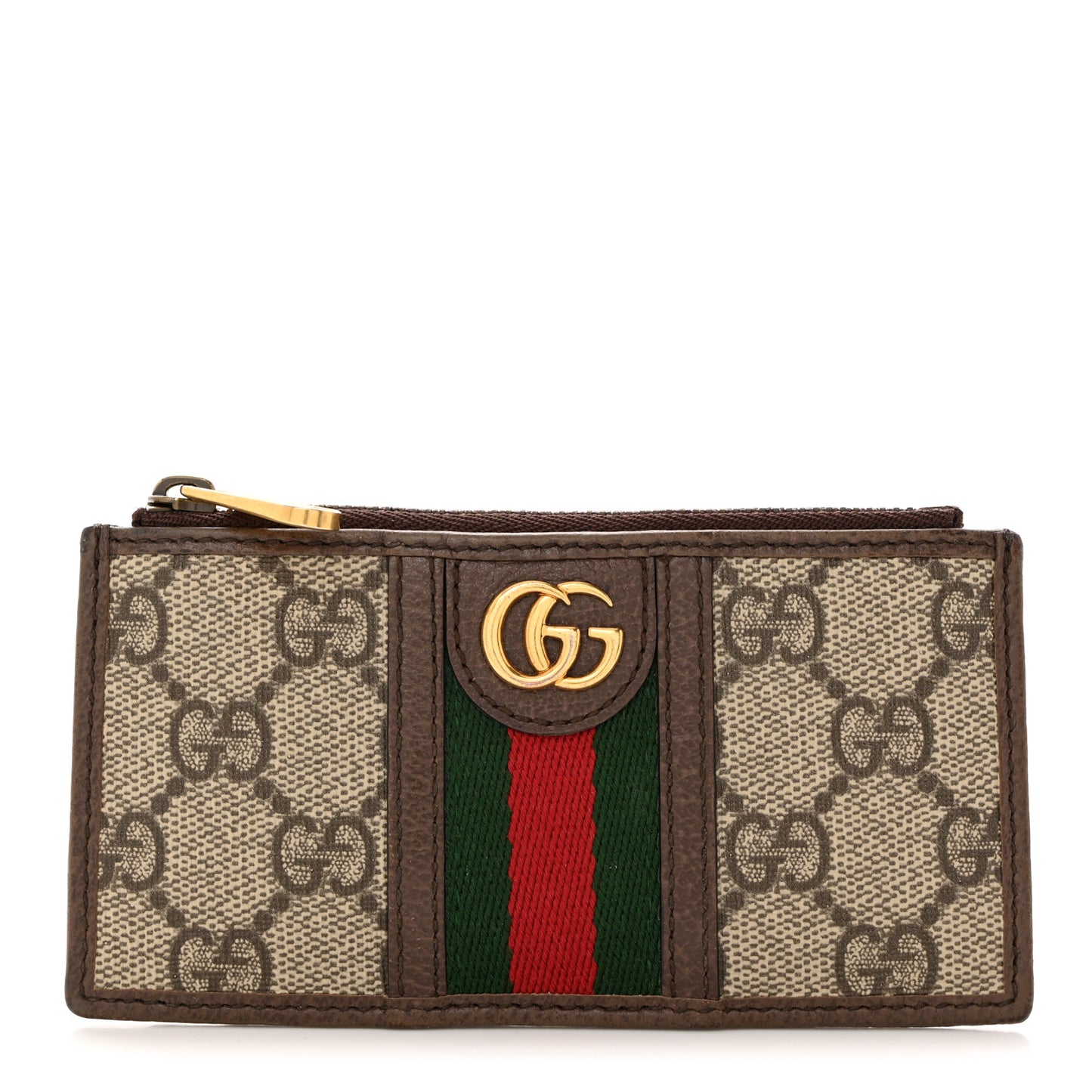 GG Supreme Monogram Web Ophidia Coin Case Brown