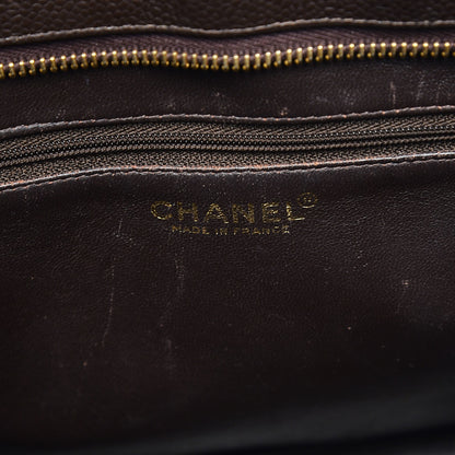 Chanel Caviar Quilted Medallion CC Tote Dark Brown 6 of 10