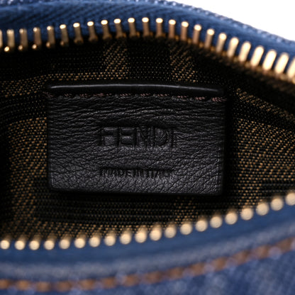 Fendi Denim Shiny Nappa Nano Fendigraphy Hobo Charm Blue Moro 6 of 10