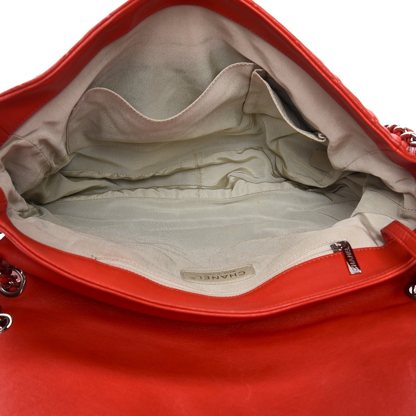 Washed Lambskin Quilted Maxi Chain Around Flap Red