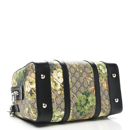 Gucci GG Supreme Monogram Blooms Medium Duffle Beige New Military Black 4 of 11