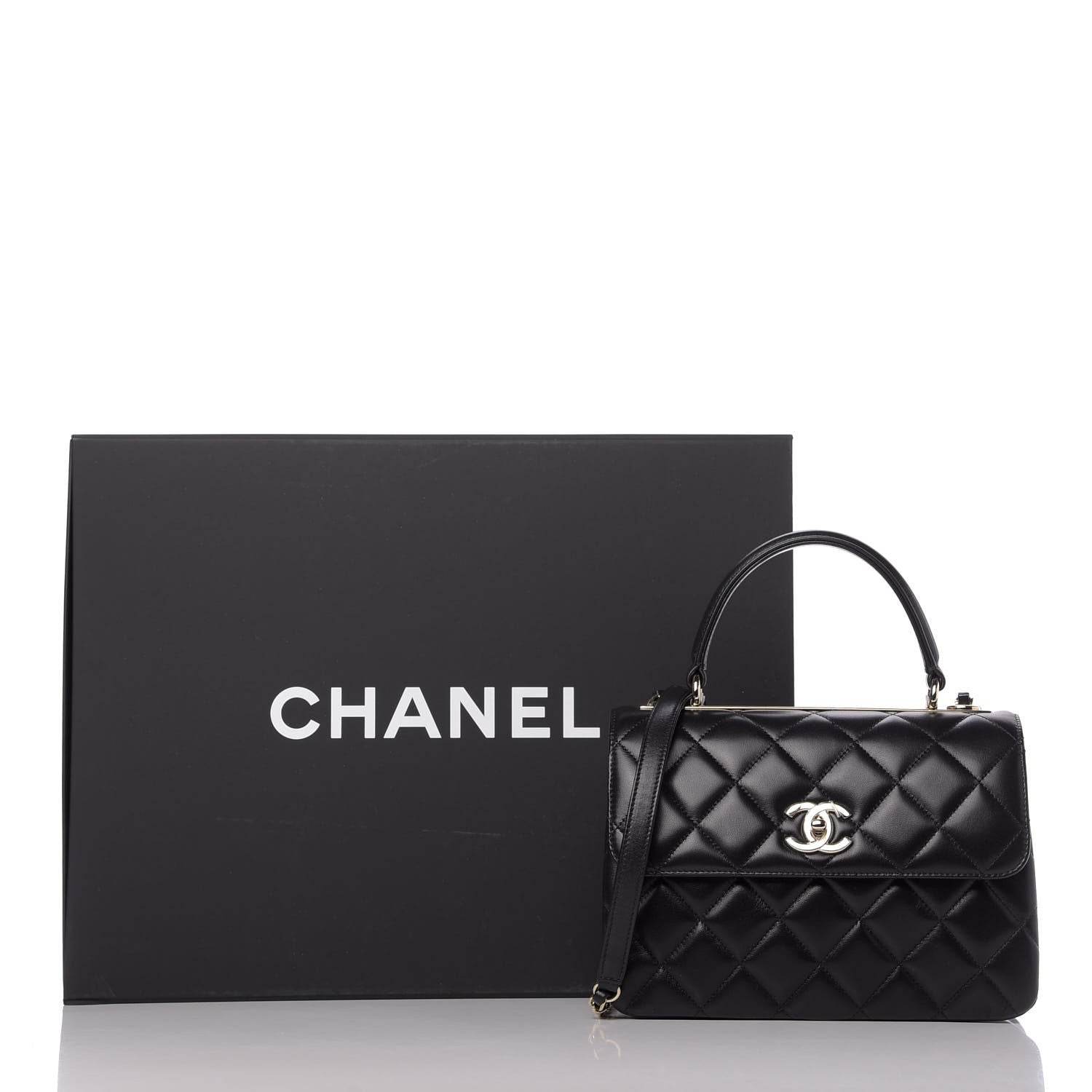 Chanel Lambskin Quilted Small Trendy CC Dual Handle Flap Bag Black 11 of 12