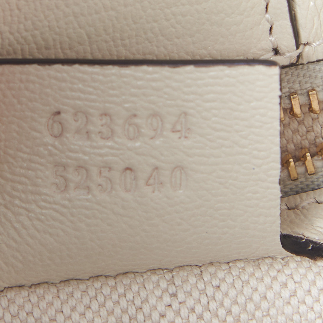 Gucci Monogram New Sakai Calfskin Lux Horsebit 1955 Tote Beige Ebony Mystic White 6 of 8