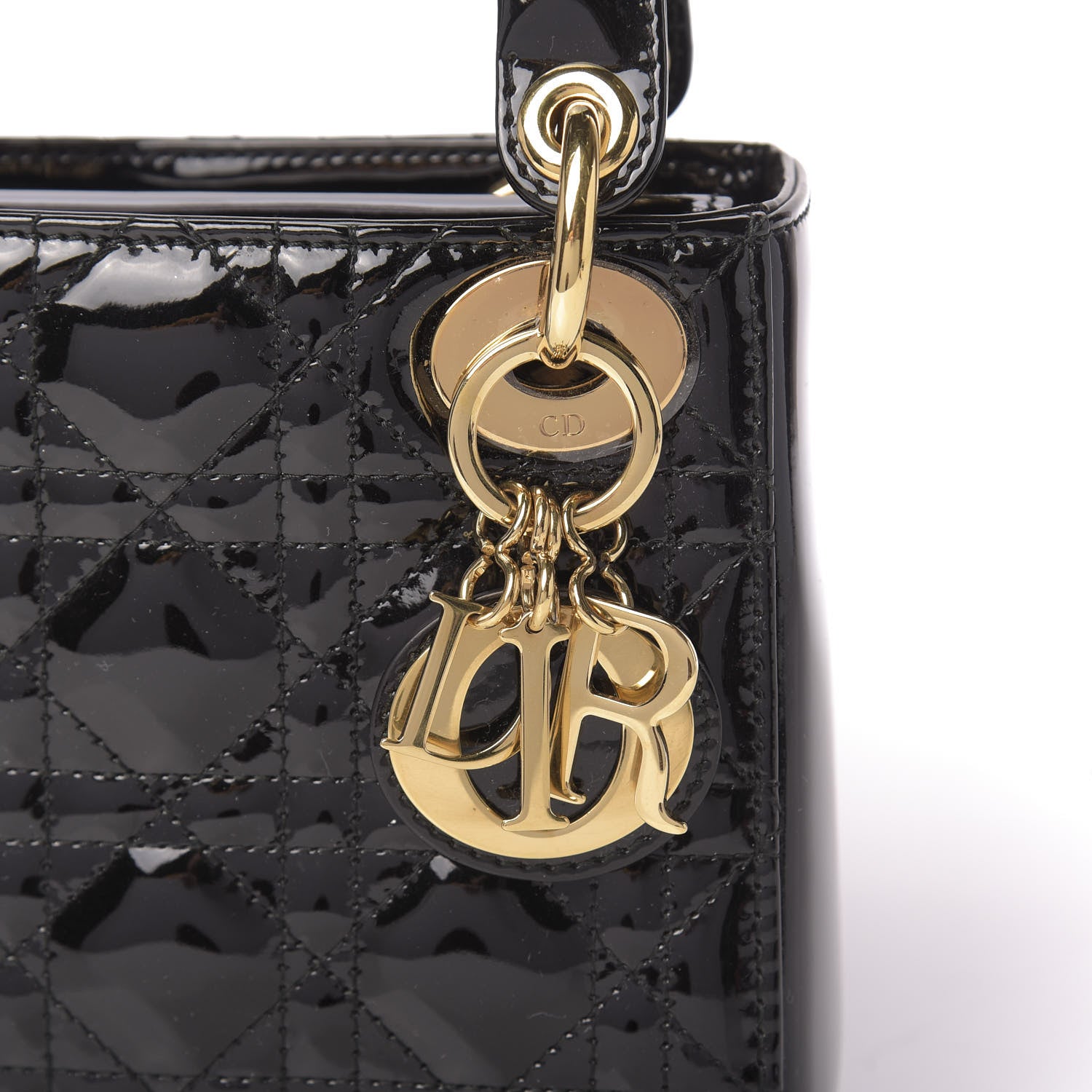 Christian Dior Patent Cannage Mini Lady Dior Black 9 of 10