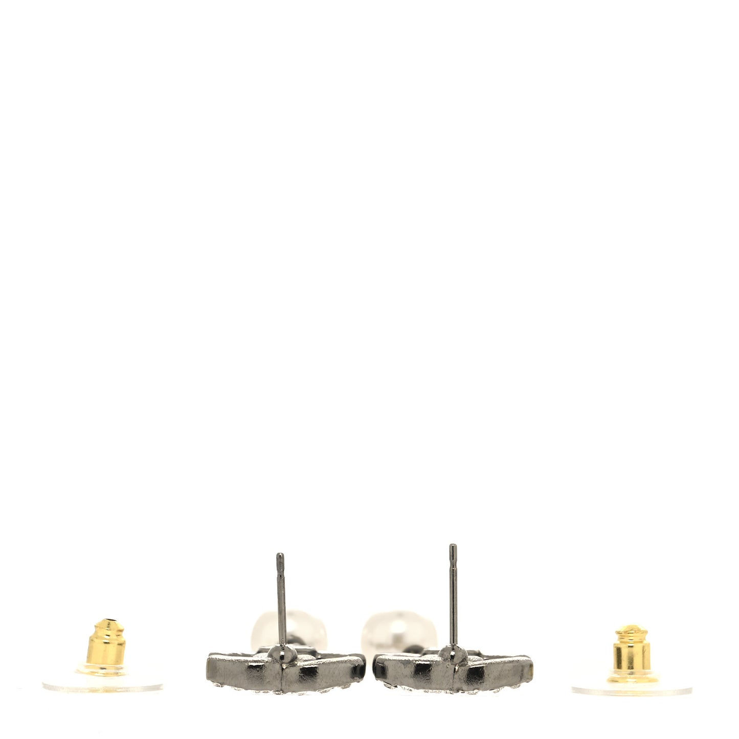 Crystal Pearl CC Drop Earrings Ruthenium