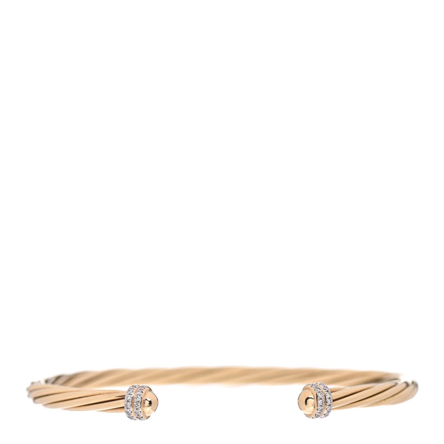 18K Yellow Gold Diamond 4mm Helena Cuff Bracelet