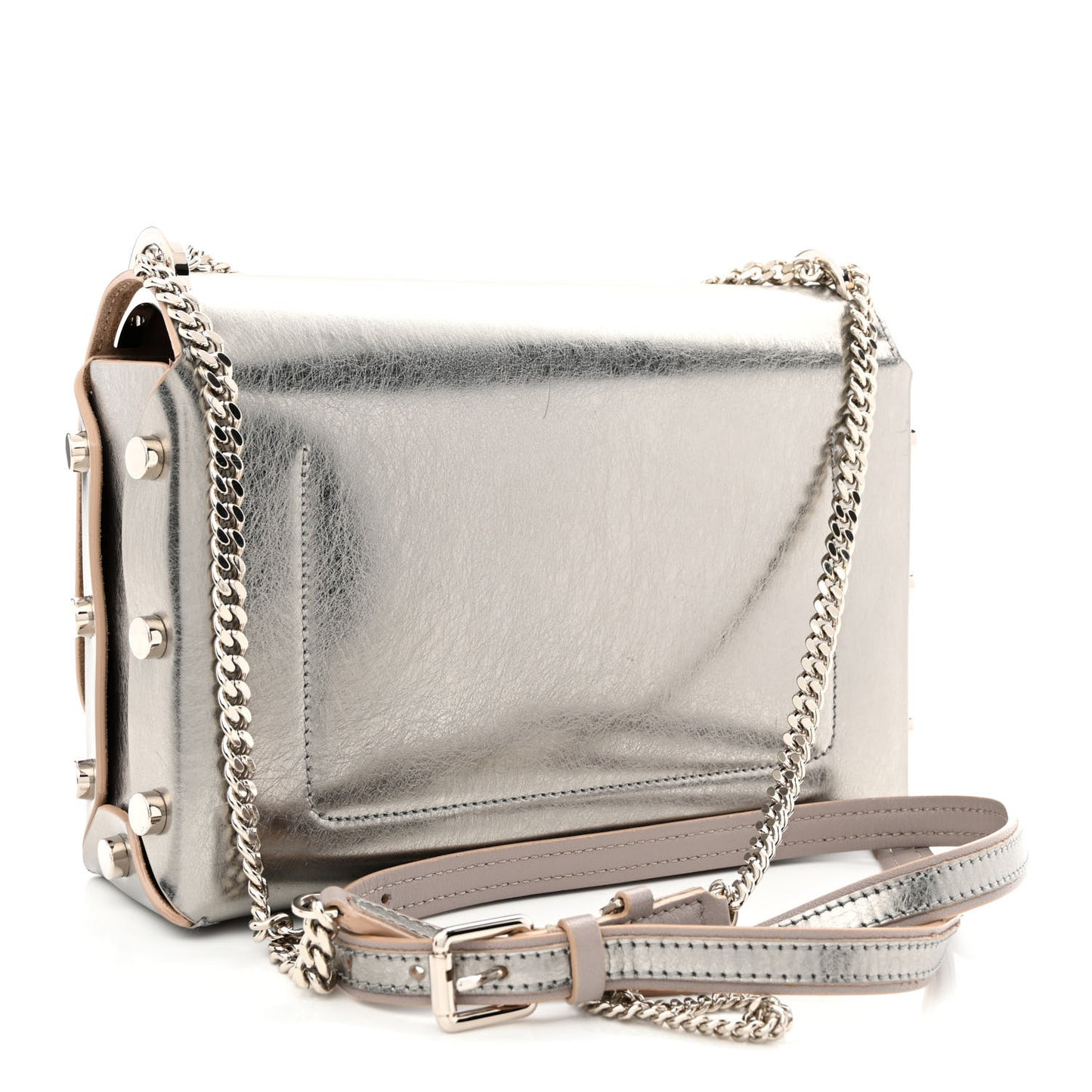 Smooth Calfskin Lockett City Shoulder Bag Silver