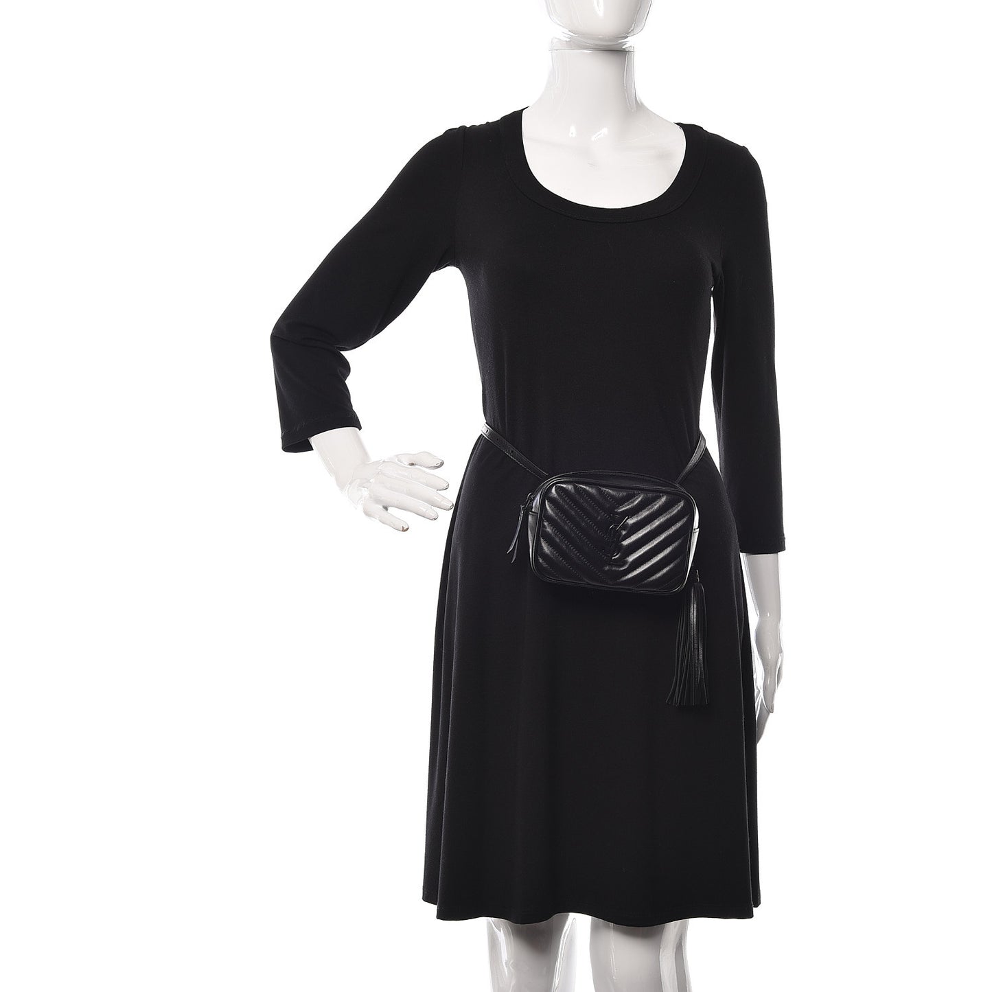 Calfskin Matelasse Monogram Lou Belt Bag Black