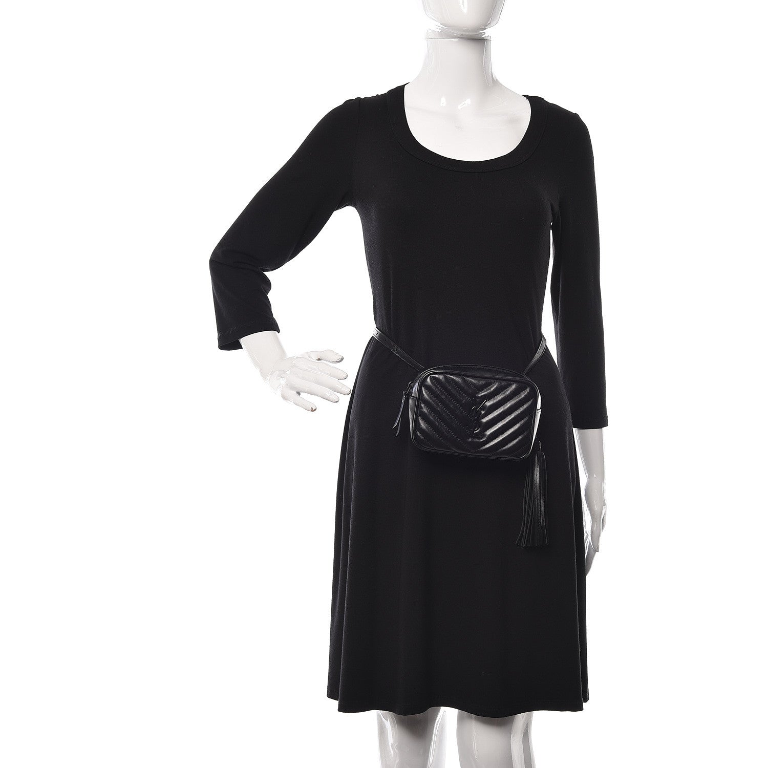 Saint Laurent Calfskin Matelasse Monogram Lou Belt Bag Black 3 of 10
