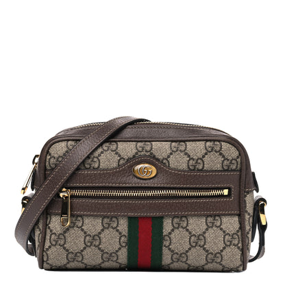 Gucci GG Supreme Monogram Web Mini Ophidia Shoulder Bag Brown 1 of 8