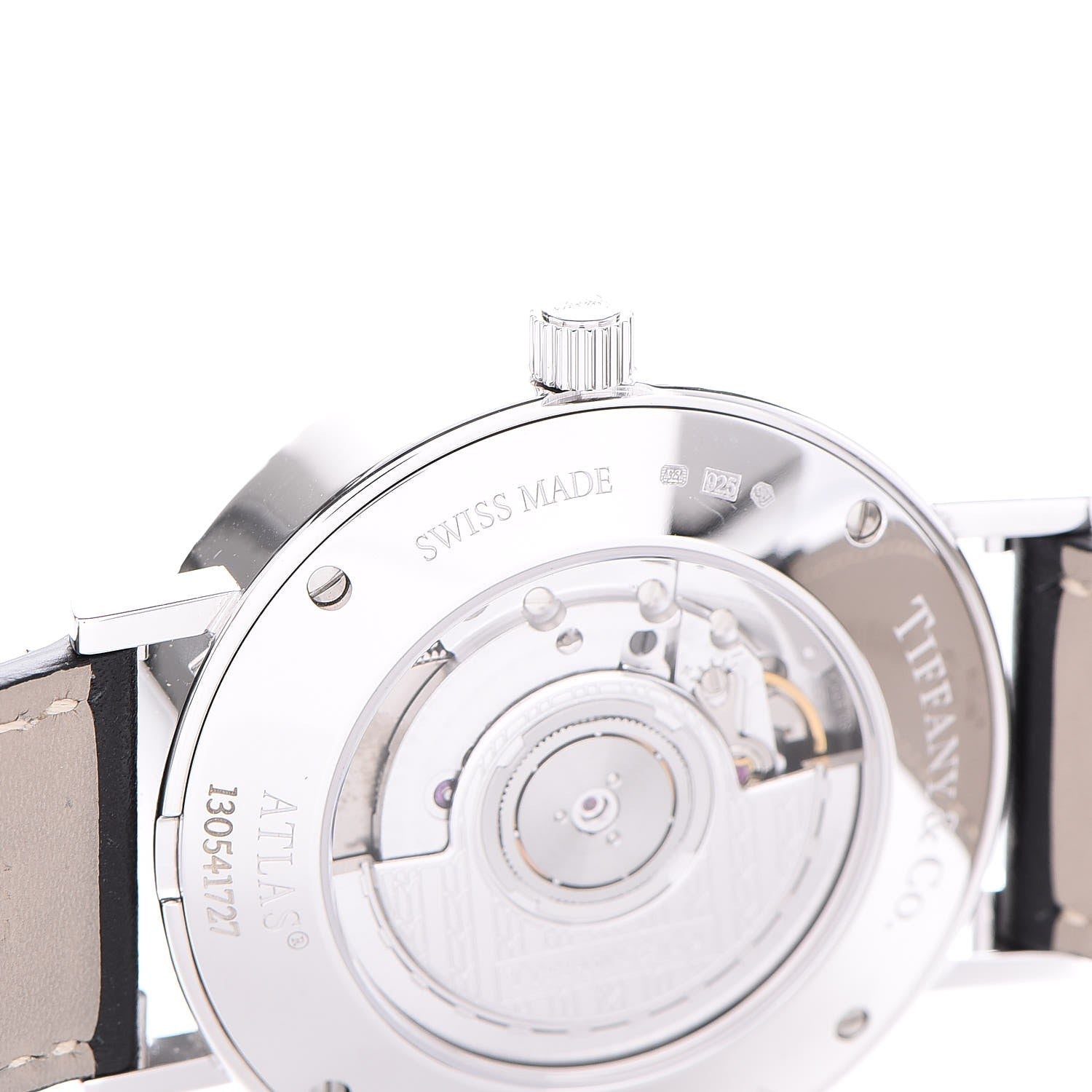 Tiffany Sterling Silver Calfskin 39mm Atlas Automatic Watch 12 of 14