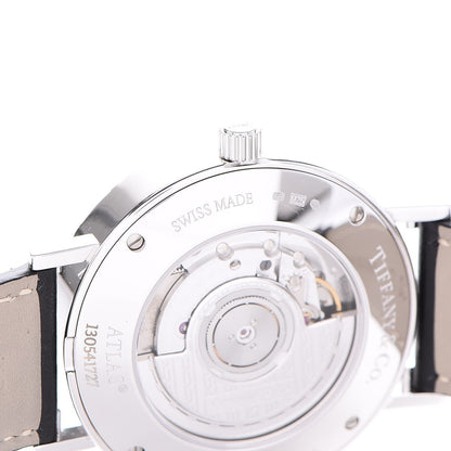 Tiffany Sterling Silver Calfskin 39mm Atlas Automatic Watch 12 of 14