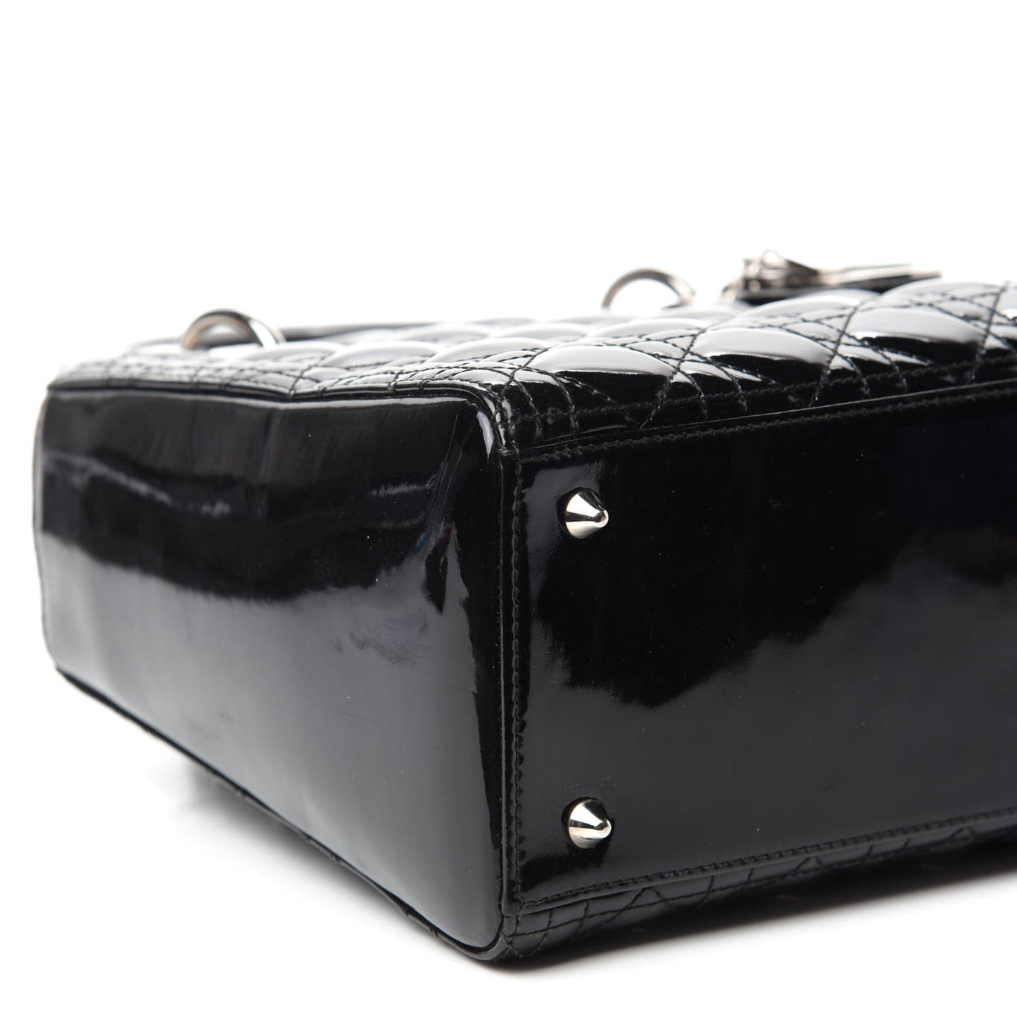 Patent Cannage Medium Lady Dior Black