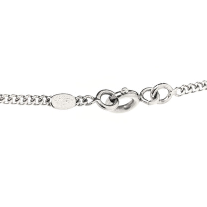 Chanel Crystal CC Pendant Necklace Silver 4 of 5