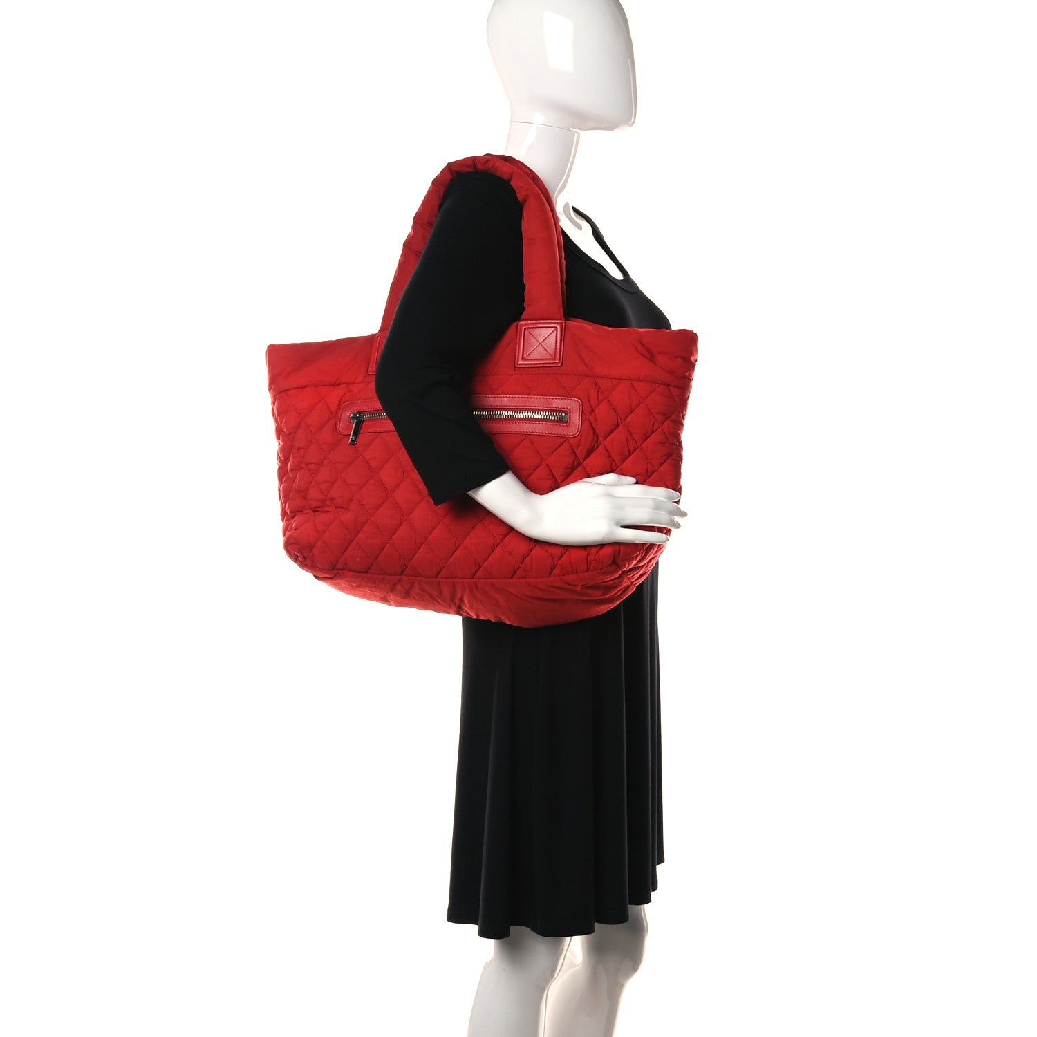 Chanel Nylon Quilted Medium Coco Cocoon Tote Red 2 of 17