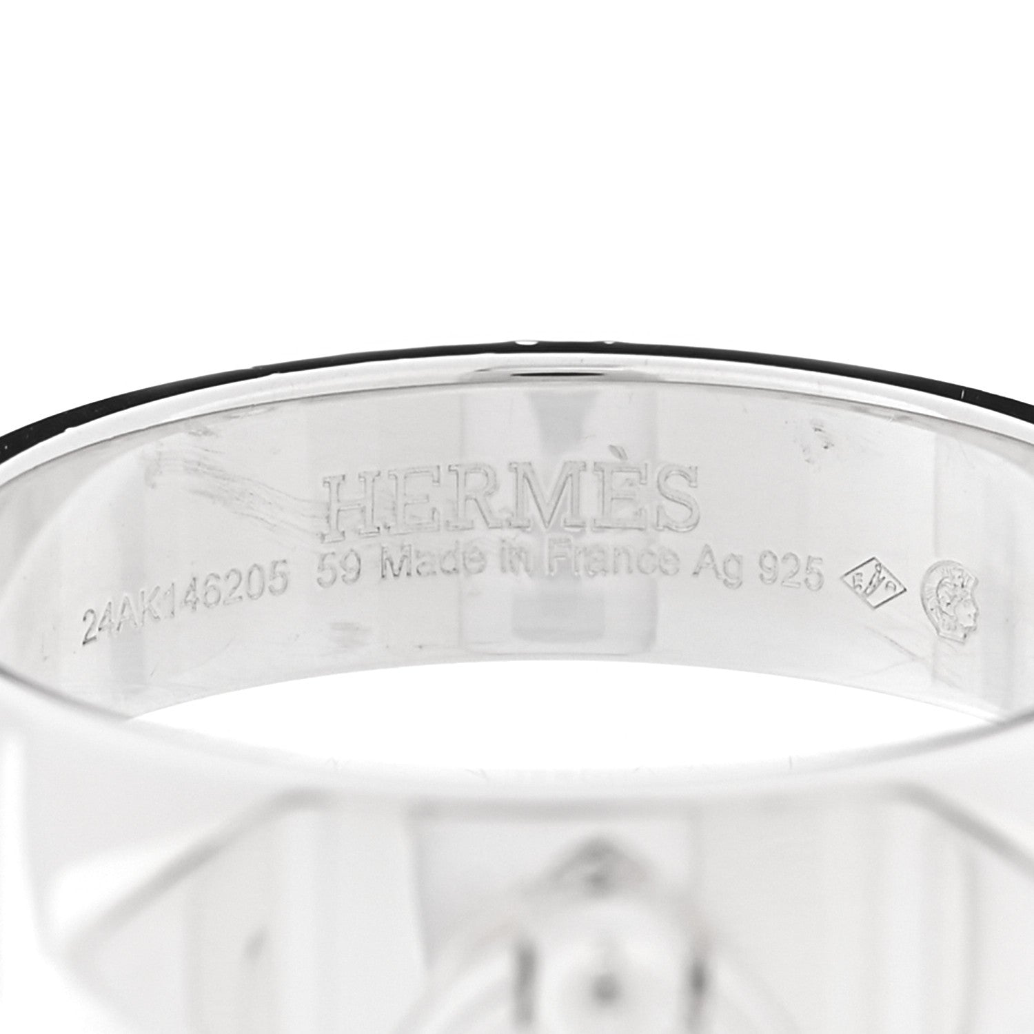 Hermes Sterling Silver PM Collier De Chien Ring 59 8.75 4 of 5