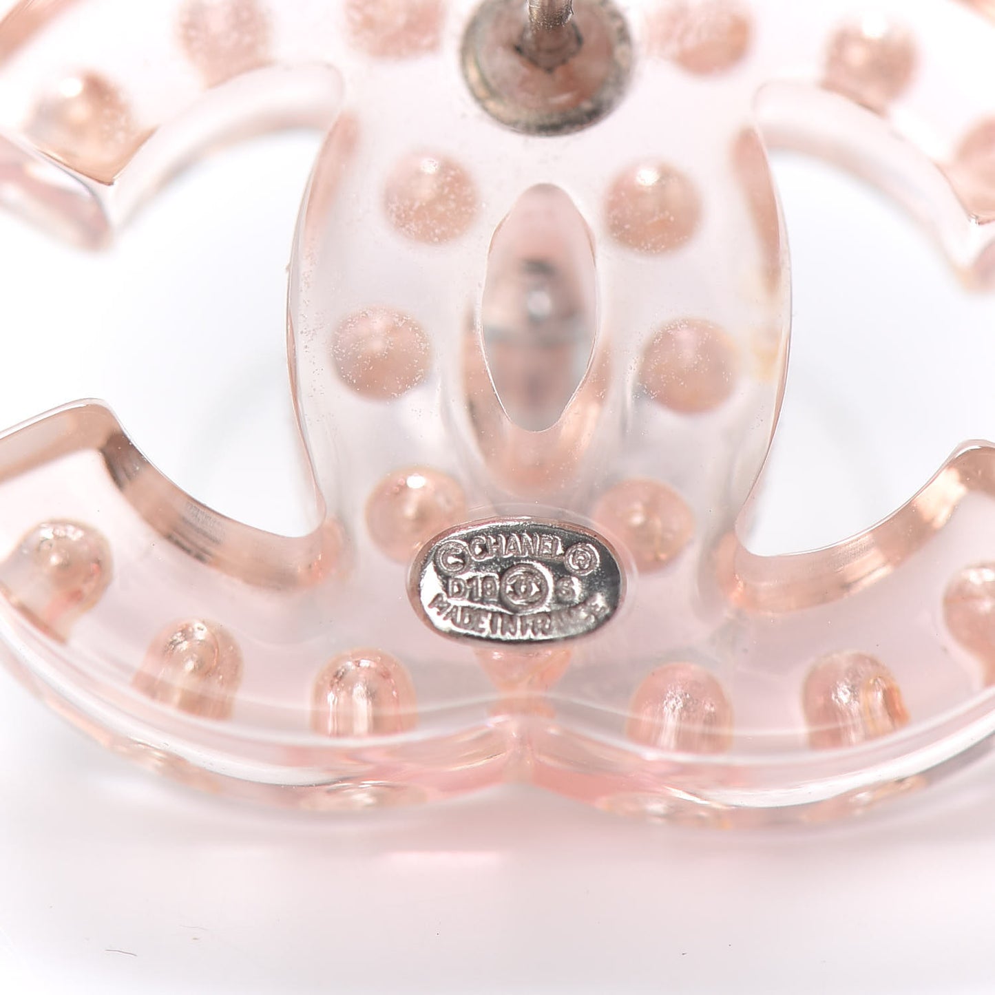 Resin Pearl CC Earrings Pink