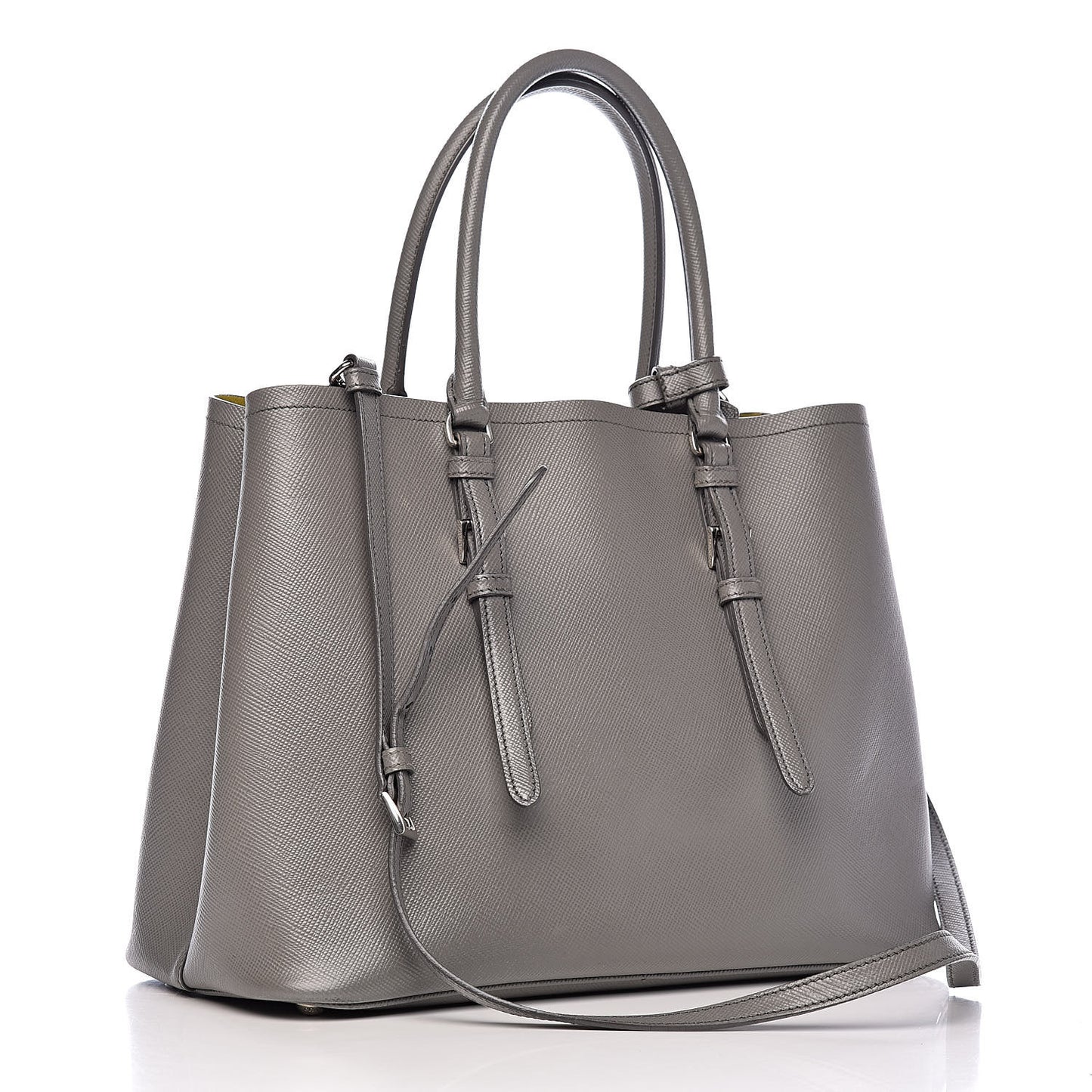 Saffiano Cuir Medium Double Handle Tote Marmo Salvia