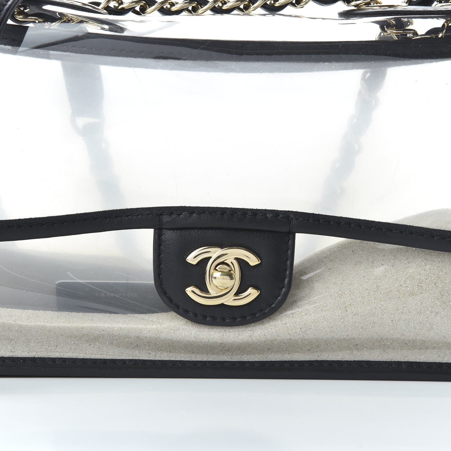 Chanel Lambskin PVC Medium Coco Sand Flap Black 10 of 10