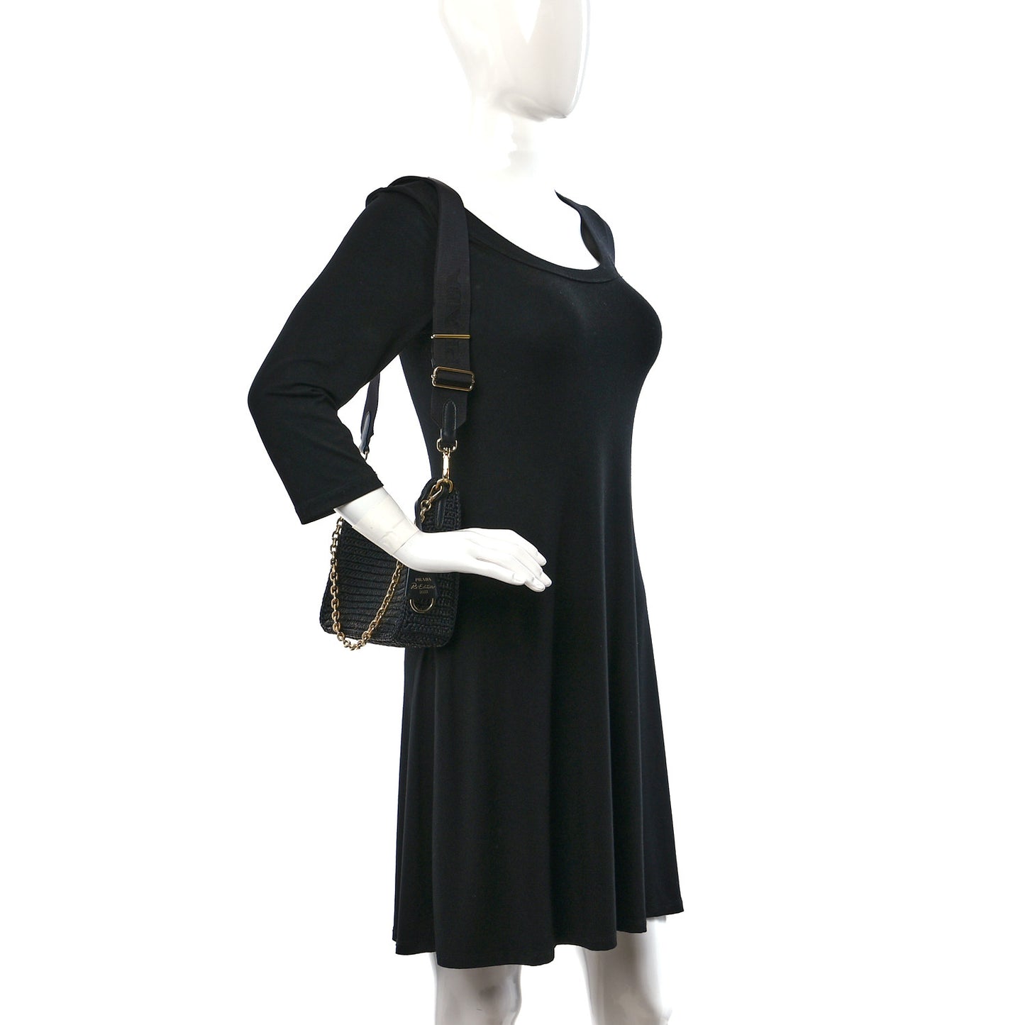 Yarn Raffia Effect Crochet Re-Edition 2005 Shoulder Bag Black