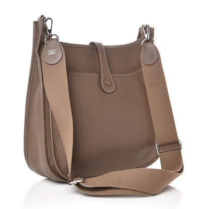 Hermes Taurillon Clemence Evelyne III GM Etoupe 3 of 9