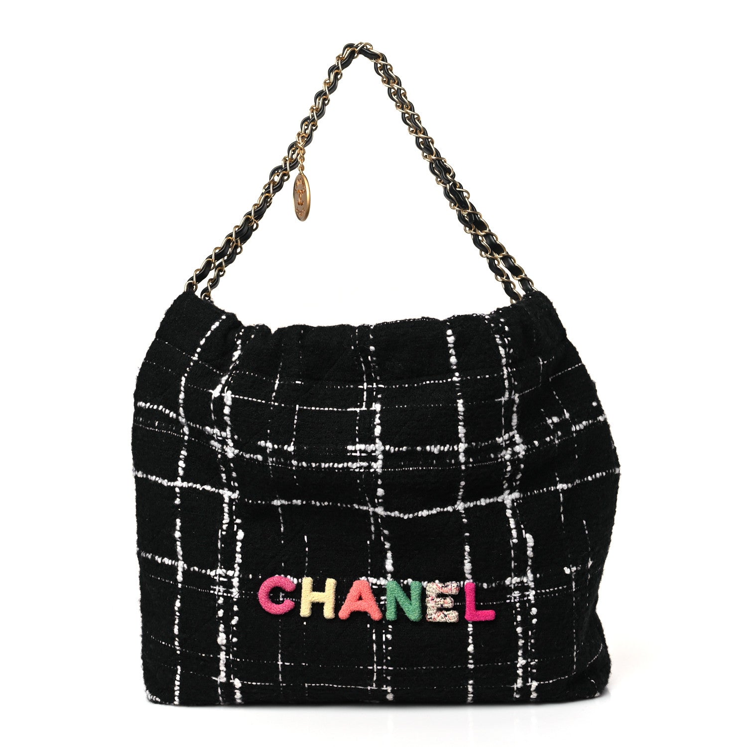 Chanel Wool Tweed Quilted Chanel 22 Black Multicolor 3 of 10