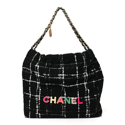 Chanel Wool Tweed Quilted Chanel 22 Black Multicolor 3 of 10