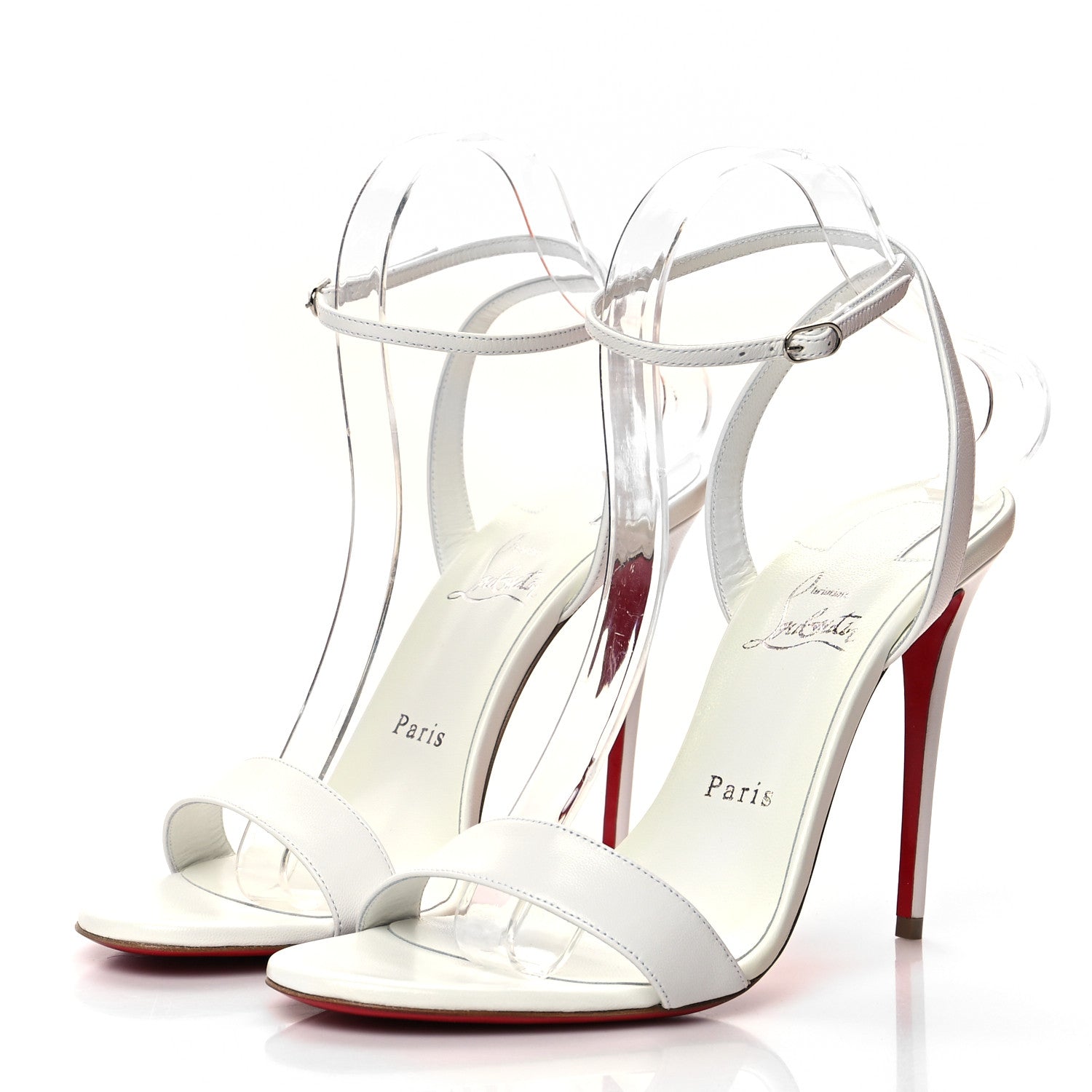 Christian Louboutin Nappa Loubi Girl 100 Sandals 39.5 White 3 of 7