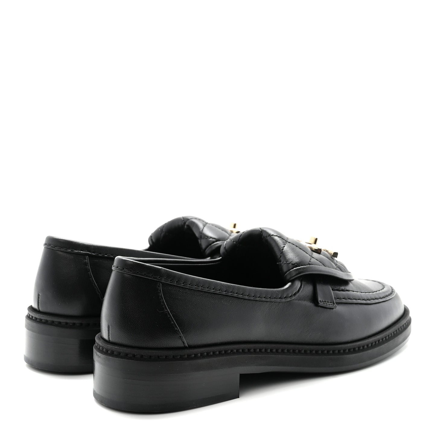 Lambskin Quilted CC Turnlock Loafers 35 Black