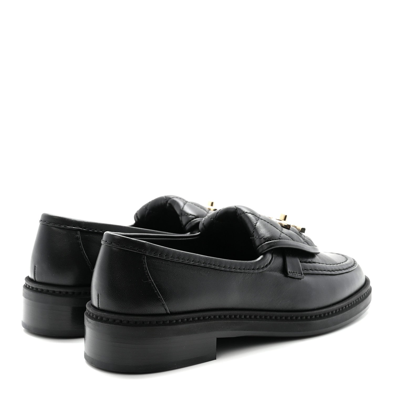 Chanel Lambskin Quilted CC Turnlock Loafers 35 Black 5 of 10