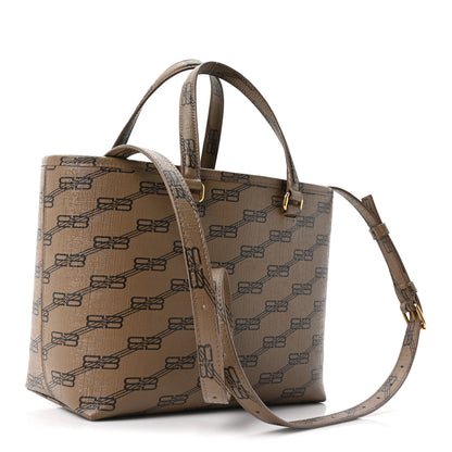 Balenciaga Coated Canvas BB Monogram Small Signature East West Shopper Bag Beige Brown 3 of 10