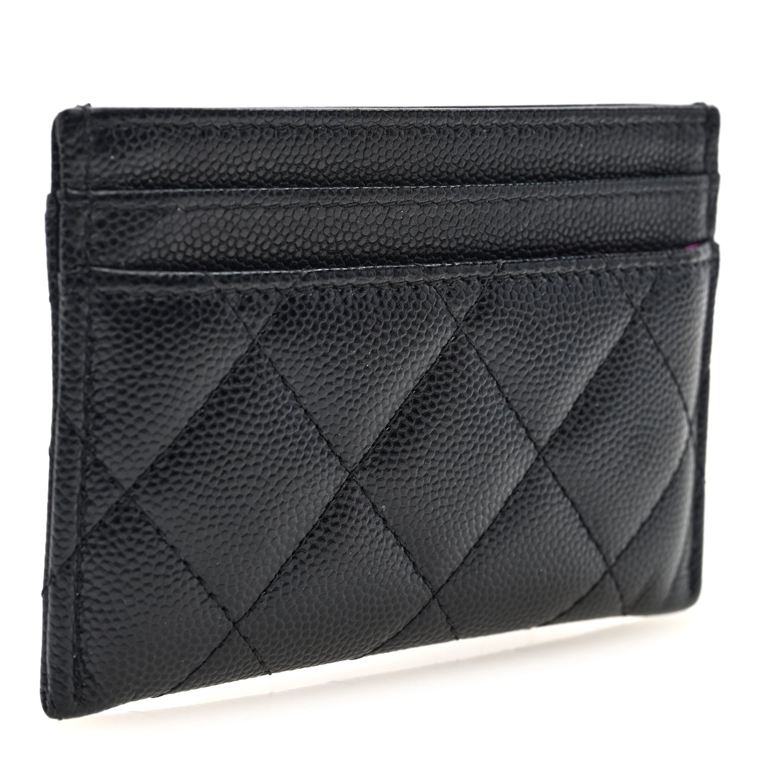 Chanel Caviar Quilted Textured CC Card Holder Black 3 of 8