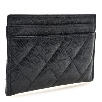 Chanel Caviar Quilted Textured CC Card Holder Black 3 of 8