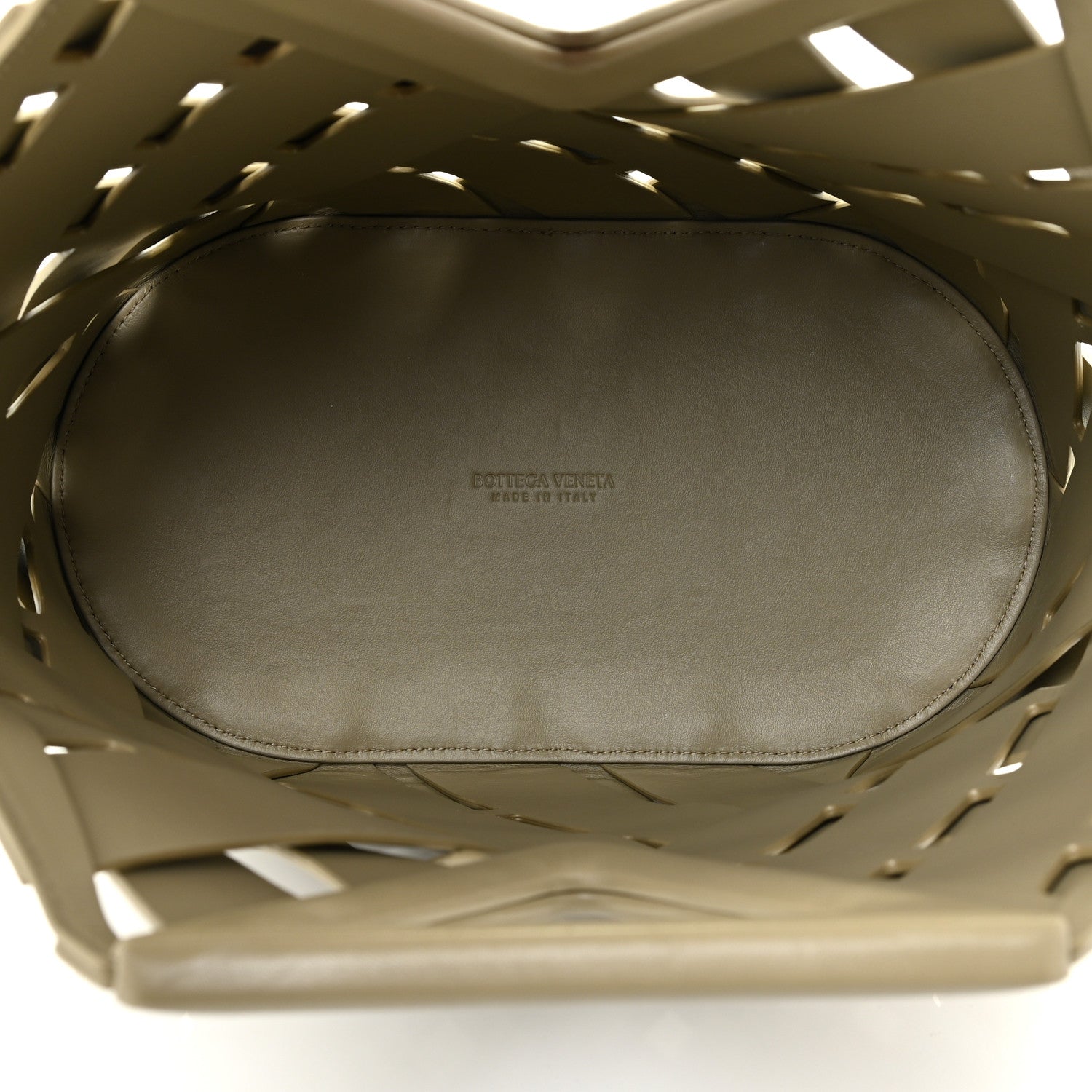Bottega Veneta Calfskin V Woven Drawstring Tote Taupe 4 of 16