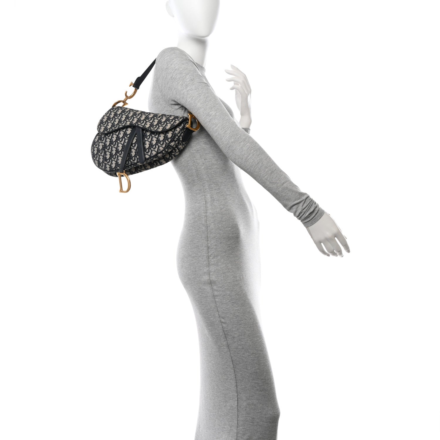 Christian Dior Oblique Saddle Bag Blue 2 of 13