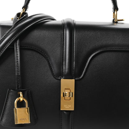 Celine Satinated Calfskin Small 16 Top Handle Bag Black 10 of 12