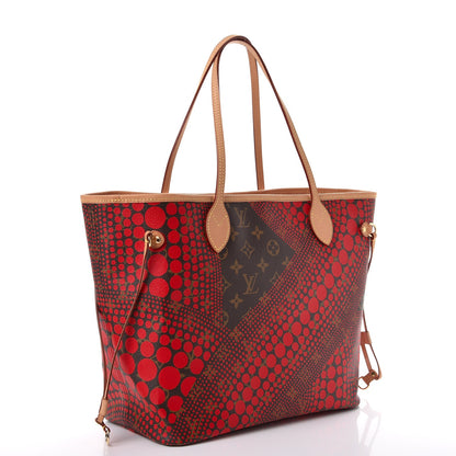 Louis Vuitton Monogram Kusama Waves Neverfull MM Red 3 of 10