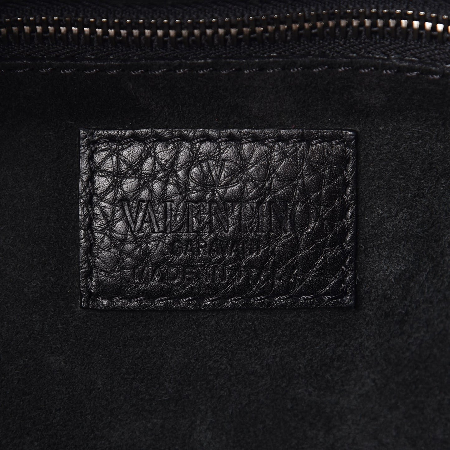 Pebbled Calfskin Rockstud Convertible Messenger Backpack Bag Black