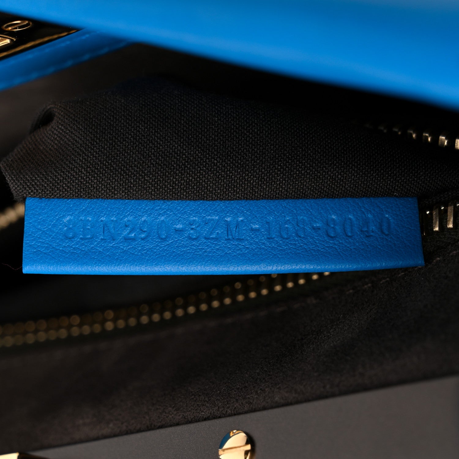 Fendi Vitello Seta Medium Peekaboo Iconic Satchel Blue Royal 8 of 12