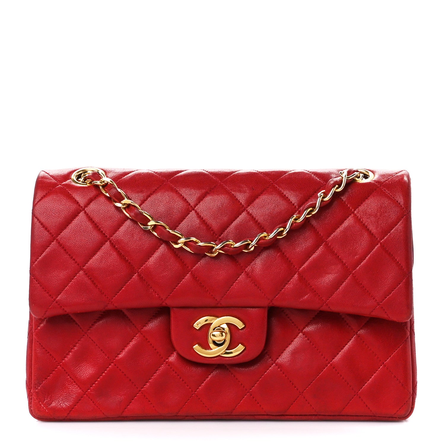 Chanel Lambskin Quilted Small Double Flap Red 1 of 16