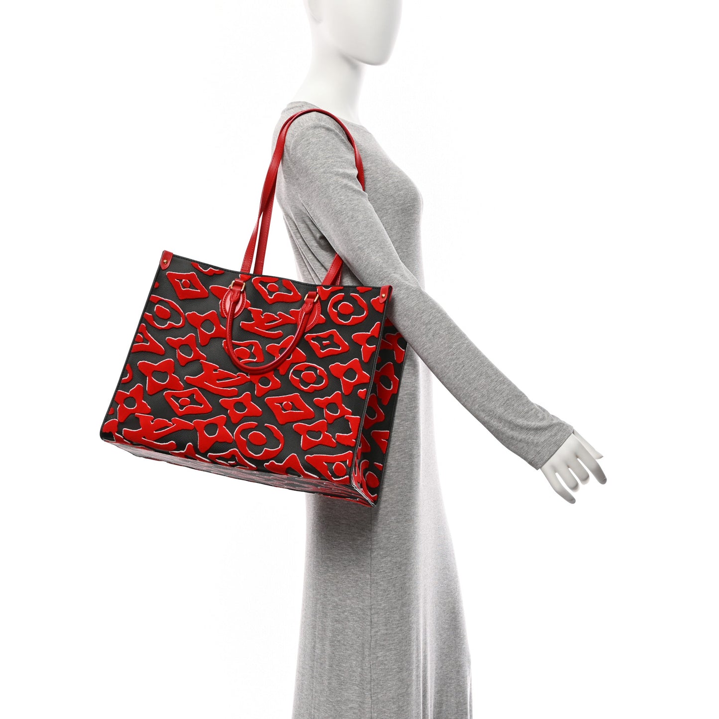 X UF Tufted Monogram Onthego GM Black Red