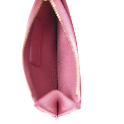 Chanel Caviar Quilted CC Zip Card Holder Pink 5 of 8